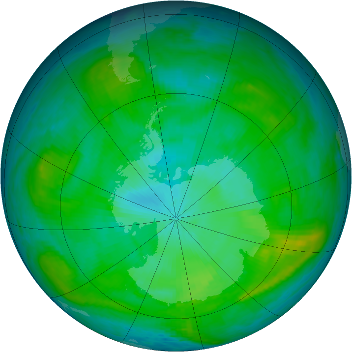 Antarctic ozone map for 02 February 1981
